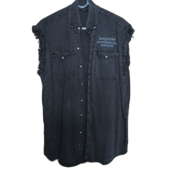 BikerWear USA Black Shirt L Blessing of the Bikes Baldwin MI Motorcycle Rally - Picture 3 of 7